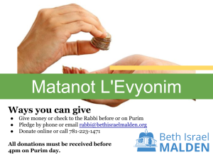 5775  - Matanot L'Evyonim